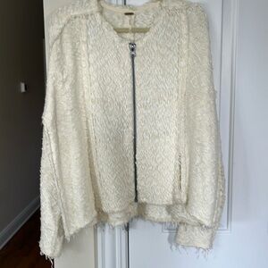 Free People Cream Textured Jacket new without tags